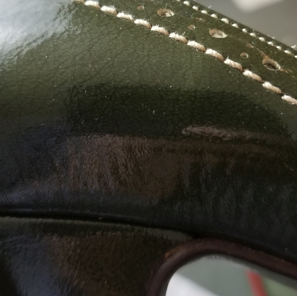 Olinda Olive Green Leather Pump Size 6M - Picture 4 of 5